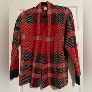 Red and black Cyrus button sweater